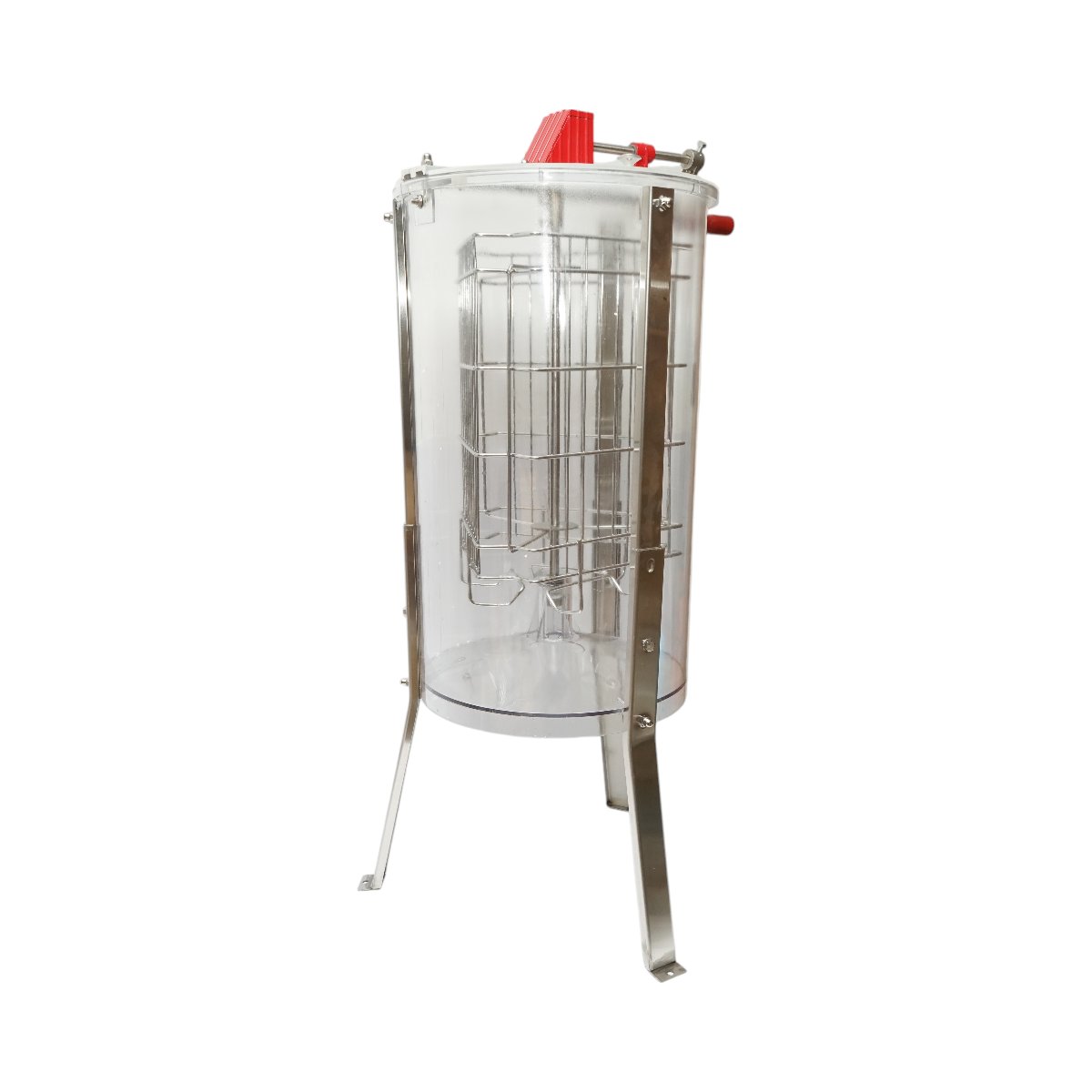 Centrifuga manuala apicola, extractor miere transparent cu 3 rame